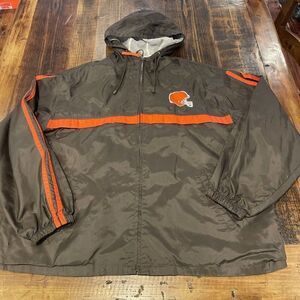 Vintage 1990's Cleveland Brown XL GAME DAY Jacket Hooded Full Zip